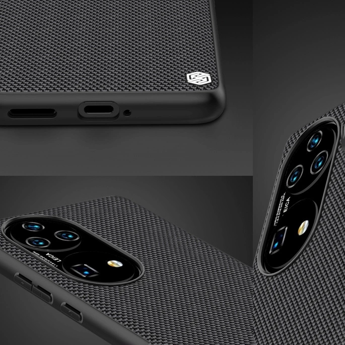 Nillkin Textured Case wytrzymałe wzmocnione etui z żelową ramką i nylonem na tyle Huawei P50 Pro czarny