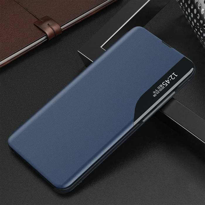 Eco Leather View Case elegancki futerał etui z klapką i funkcją podstawki Xiaomi Poco M3 / Xiaomi Redmi 9T niebieski