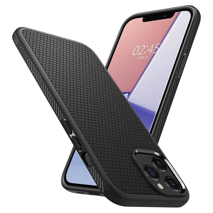 Etui SPIGEN iPhone 12 Pro Max Liquid Air Matte Black Czarne Case