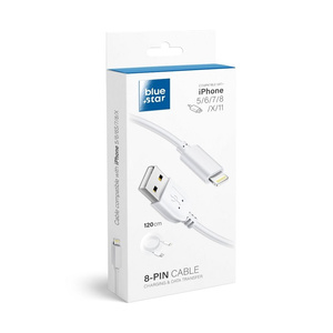 BLUE STAR LITE kabel 3A USB A do Lightning 1,2 m biały