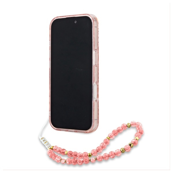 Guess GUHMP16XHCPOFPP iPhone 16 Pro Max   6.9" różowy/pink hardcase IML Flowers Allover Electro With Pearl Strap MagSafe