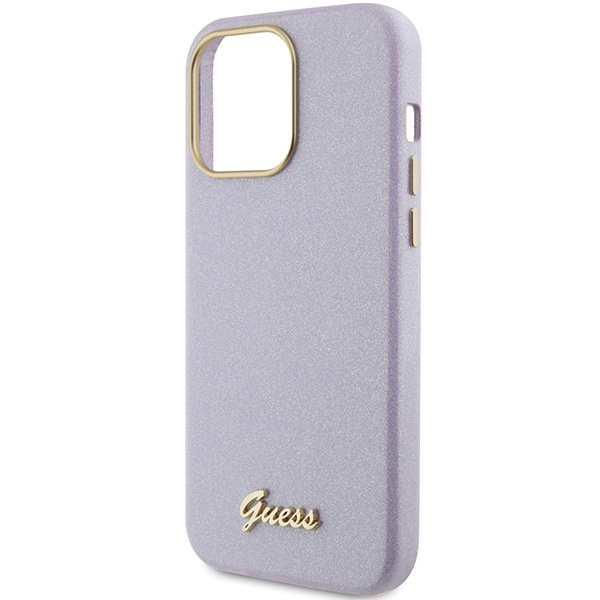 Etui Guess GUHCP15LPGMCSL iPhone 15 Pro 6.1" liliowy/lilac hardcase Glitter Glossy Script