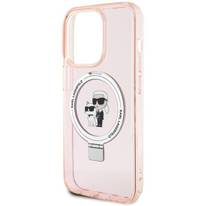 Etui Karl Lagerfeld KLHMP15XHMRSKCP iPhone 15 Pro Max 6.7" różowy/pink hardcase Ring Stand Karl&Choupettte MagSafe Case