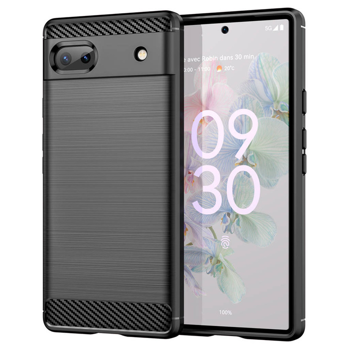 Carbon Case elastyczne etui pokrowiec Google Pixel 6a czarny