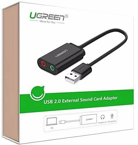 Zewnętrzna karta dźwiękowa USB UGREEN 15cm (czarny) US205