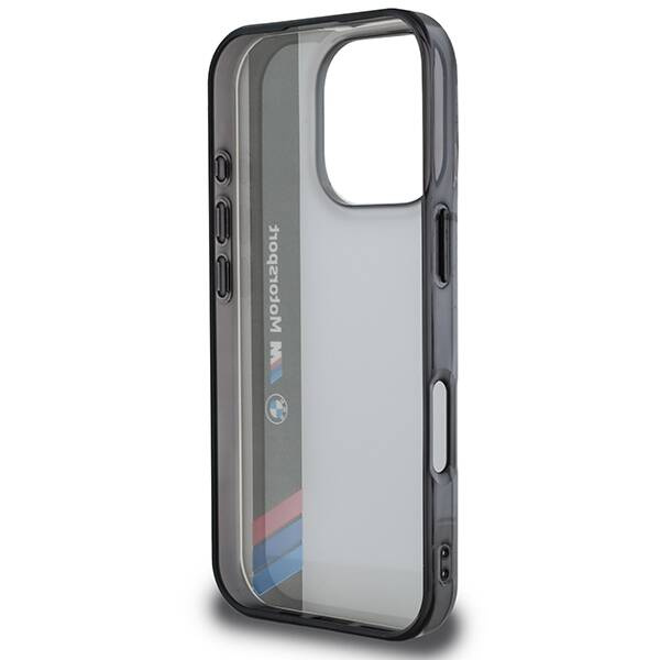 Etui BMW iPhone 16 Pro Max 6.9" szary/grey hardcase Motosport IML Vertical Stripe