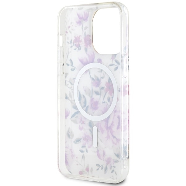 Etui Guess GUHMP14LHCFWST iPhone 14 Pro 6.1" transparent hardcase Flower MagSafe Case