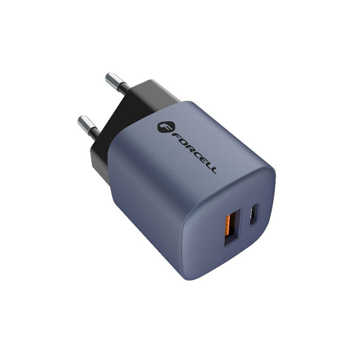 FORCELL F-ENERGY GaN VT-31 ładowarka sieciowa Typ C + USB A PD QC4.0 3A 33W szara