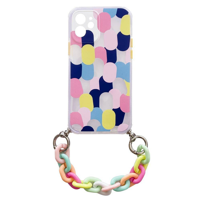 Color Chain Case żelowe elastyczne etui z łańcuchem łańcuszkiem zawieszką do Samsung Galaxy A32 4G wielokolorowy (1)