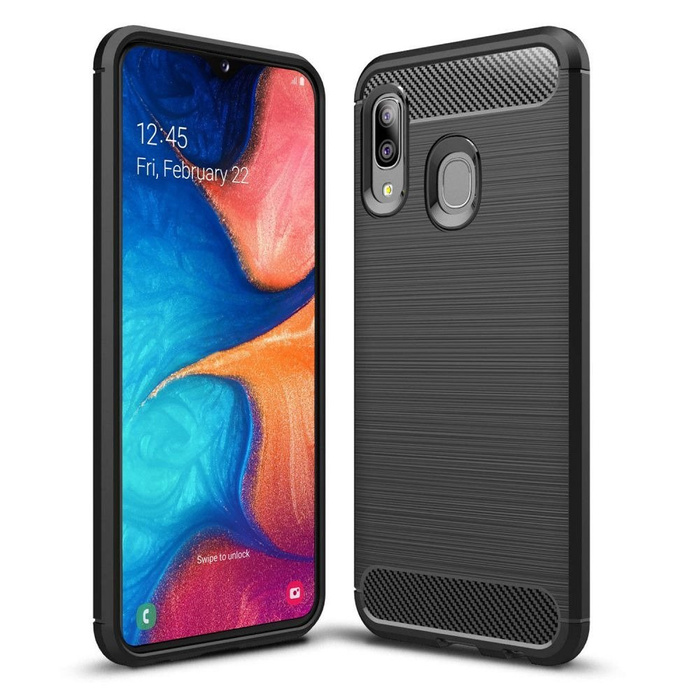 Etui Samsung Galaxy A20 Carbon Silikon Pokrowiec