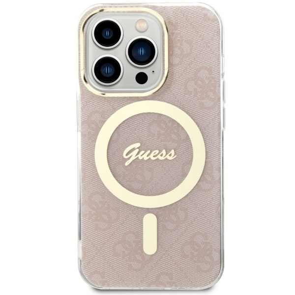 Etui Guess GUHMP14LH4STP iPhone 14 Pro 6.1" różowy/pink hardcase 4G MagSafe Case