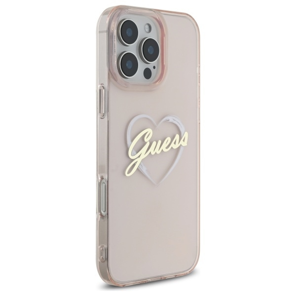 Etui Guess iPhone 16 Pro Max 6.9" różowy/pink hardcase IML Heart