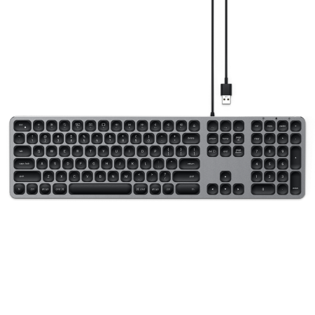 Satechi Aluminum Wired Keyboard - aluminiowa klawiatura z układem numerycznym USB-A (space gray)