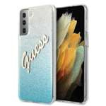 Etui GUESS Samsung Galaxy S21 Plus Glitter Gradient Script Niebieski Hardcase