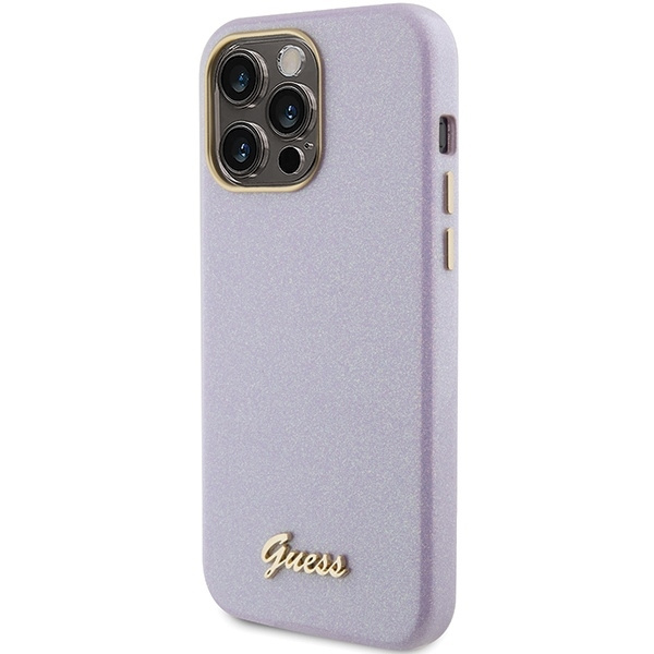 Etui Guess GUHCP15LPGMCSL iPhone 15 Pro 6.1" liliowy/lilac hardcase Glitter Glossy Script