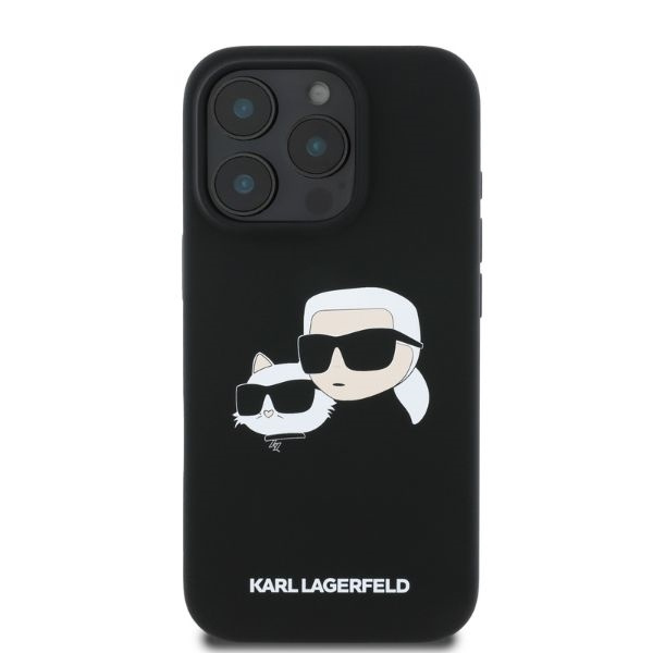 Etui Karl Lagerfeld iPhone 16 Pro Max czarny/black HC MagSafe Sil Double Heads Print