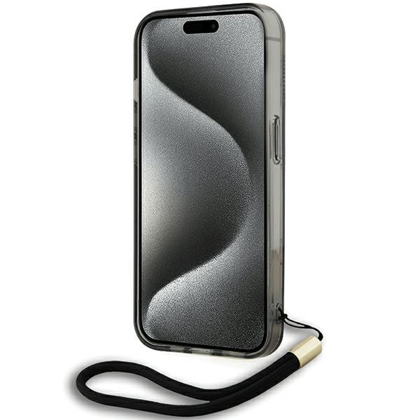 Etui Karl Lagerfeld KLHCP15LHKDPNSK iPhone 15 Pro 6.1" czarny/black hardcase IML Mono KL Pattern & Cord