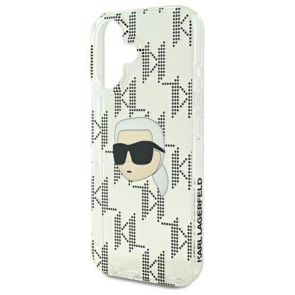 Etui Karl Lagerfeld iPhone 16 6.1" przezroczysty/transparent hardcase IML Karl Head Electroplated