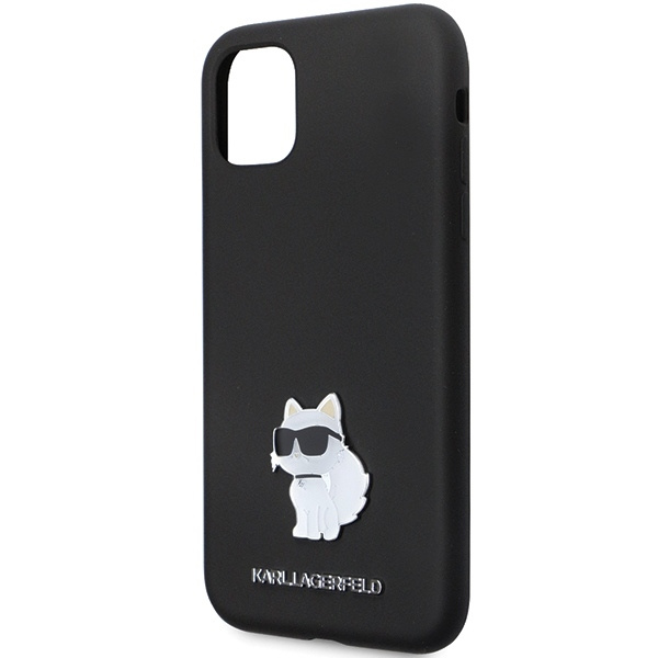 Etui Karl Lagerfeld KLHCN61SMHCNPK iPhone 11 / Xr 6.1" czarny/black hardcase Silicone C Metal Pin