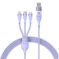 Baseus Flash Series II kabel USB Typ C / USB Typ A - USB Typ C / Lightning / micro USB 100 W 1,2 m fioletowy (CASS030105)