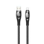 Kabel Pleciony USAMS Lightning 2A Fast Charging LED 1,2m Czarny