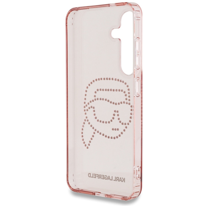 Etui Karl Lagerfeld Rhinestones K. Head   Logo do Samsung Galaxy S25 różowy