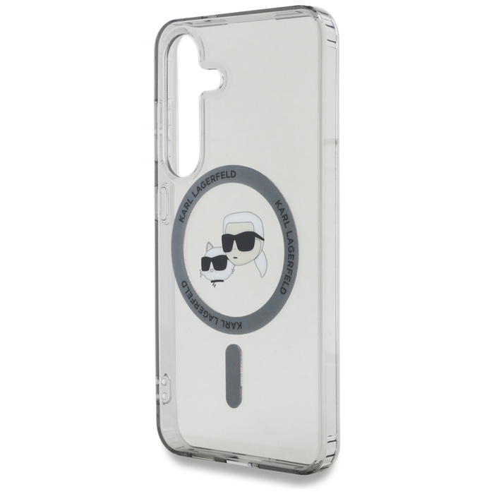 Etui Karl Lagerfeld Button Karl &         Choupette Heads Printed Logo MagSafe do Samsung Galaxy S25+ czarny