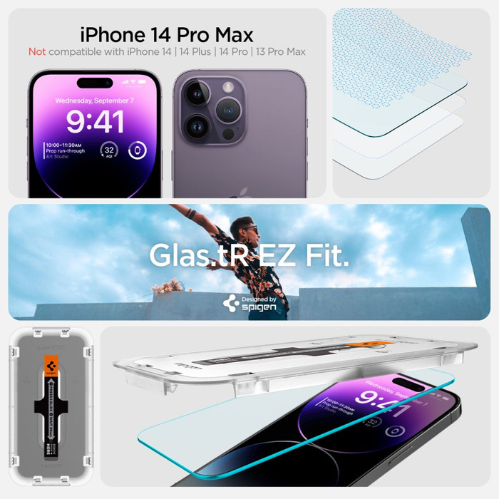 Szkło Hartowane Spigen Glas.tr ”ez Fit” 2-pack iPhone 14 Pro Clear