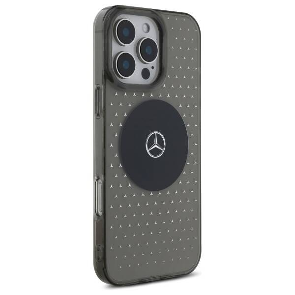 Etui Mercedes iPhone 16 Pro  6.3" czarny/black hardcase MB Case Star Pattern