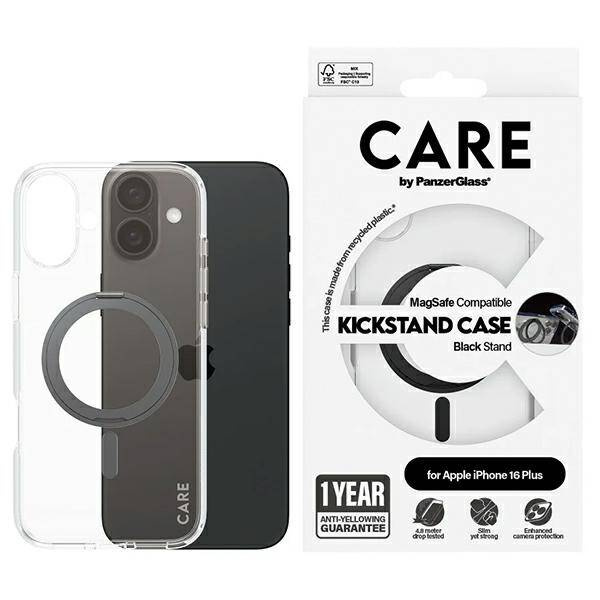 Etui CARE by PanzerGlass Feature Kickstand Case iPhone 16 Plus 6,7" czarny/black MagSafe 1323