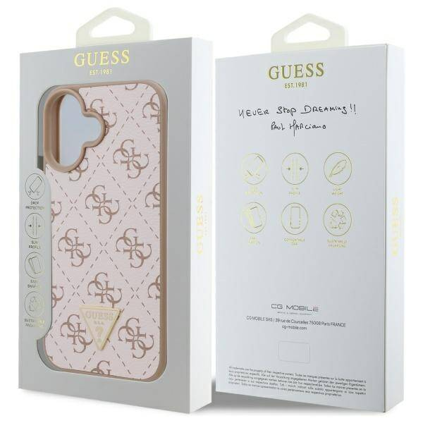 Etui Guess iPhone 16 6.1" biały/white hardcase New 4G Triangle