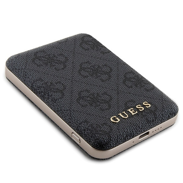 Zestaw Guess GUBPM5N614GEMGK iPhone 11 6.1" hardcase + Powerbank 5000mAh MagSafe czarny/black 4G Metal Logo