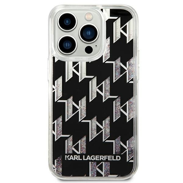 Etui KARL LAGERFELD Apple iPhone 14 Pro Liquid Glitter Monogram Czarny Hardcase