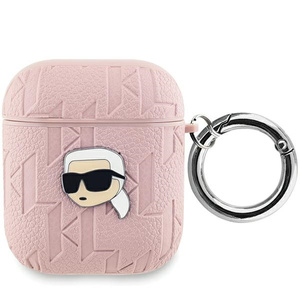 Karl Lagerfeld KLA2PGKIPP AirPods 1/2 cover różowy/pink Monogram Karl Head