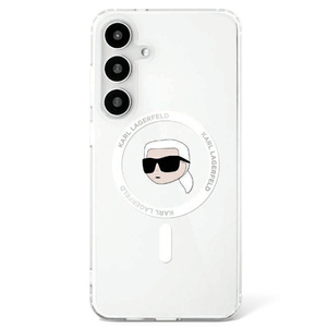 Etui Karl Lagerfeld Button Karl Head      Printed Logo MagSafe do Samsung Galaxy S25 biały