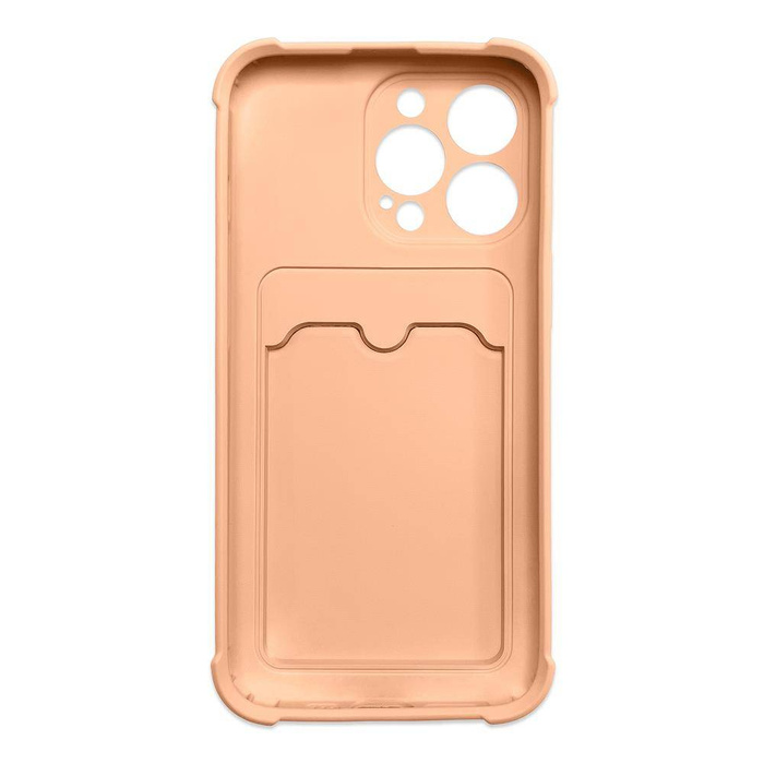 Card Armor Case etui pokrowiec do iPhone XS Max portfel na kartę silikonowe pancerne etui Air Bag różowy