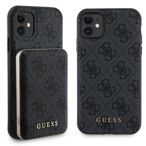 Zestaw Guess GUBPM5N614GEMGK iPhone 11 6.1" hardcase + Powerbank 5000mAh MagSafe czarny/black 4G Metal Logo