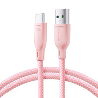 Kabel Joyroom Multi-Color Series SA34-AC6 USB-A / USB-C 100W szybki transfer 1m - różowy