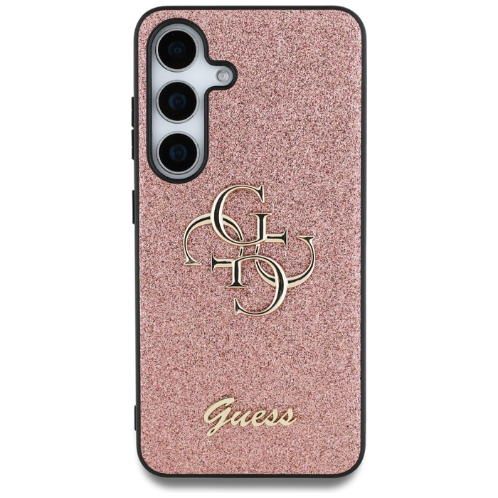 Etui Guess Fixed Glitter Big 4G Metal     Logo do Samsung Galaxy S25+ różowy