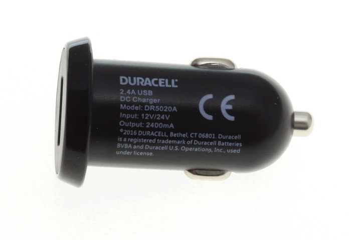 Ładowarka Samochodowa USB Duracell 2.4A Uniwersalna Apple Samsung Nokia Sony 