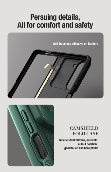 Etui Nillkin CamShield Fold Case na Samsung Galaxy Z Fold 5 z dodatkowym uchwytem na rysik - czarne