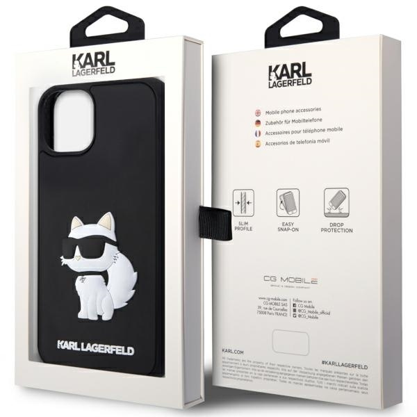 Etui Karl Lagerfeld KLHCP14M3DRKHNK iPhone 14 Plus 6.7" czarny/black hardcase Rubber Choupette 3D Case