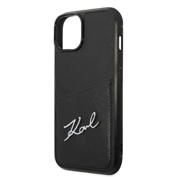 Etui KARL LAGERFELD Apple iPhone 14 Signature Logo Cardslot Czarny Hardcase