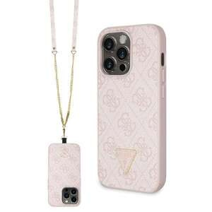 Etui Guess GUHCP15XP4TDSCPP iPhone 15 Pro Max 6.7" różowy/pink hardcase Crossbody 4G Metal Logo Case