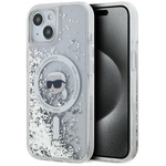 Etui Karl Lagerfeld KLHMP15SLGKISGH iPhone 15 / 14 / 13 6.1" hardcase transparent Liquid Glitter Karl Head Magsafe