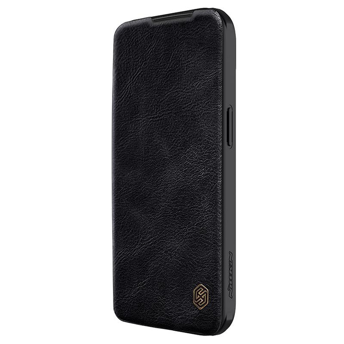 Nillkin Qin Pro Leather Case Iphone 15 Plus (6.7), BLACK / CZARNY