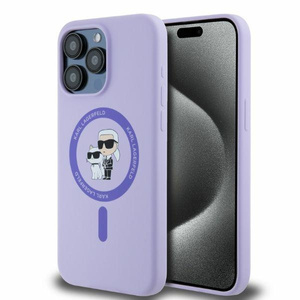 Karl Lagerfeld KLHMP15XSCMKCRHU iPhone 15 Pro Max 6.7" fioletowy/purple HC MagSafe Silicone KC Heads Ring