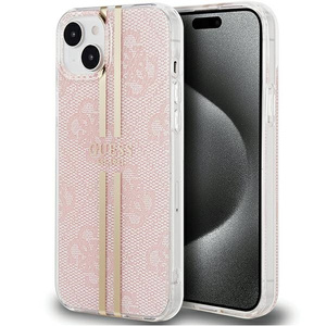 Etui Guess GUHCP15SH4PSEGP iPhone 15 / 14 / 13 6.1" różowy/pink hardcase IML 4G Gold Stripe Case