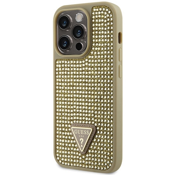 Etui Guess GUHCP14LHDGTPD iPhone 14 Pro 6.1" złoty/gold hardcase Rhinestone Triangle Case