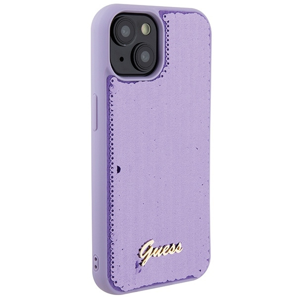 Etui Guess GUHCP15SPSFDGSU iPhone 15 6.1" fioletowy/purple hardcase Sequin Script Metal Case